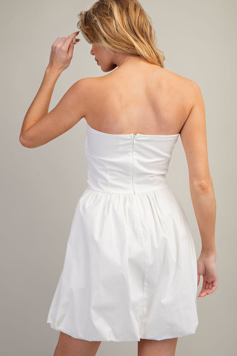 Strapless bubble mini
