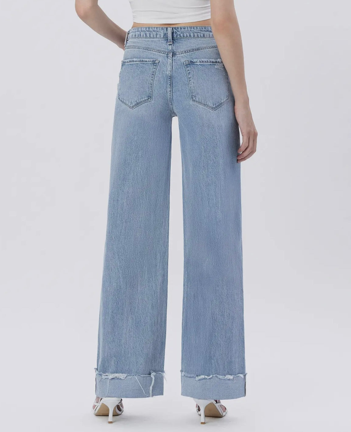 Vervet - super high rise cuffed baggy jeans