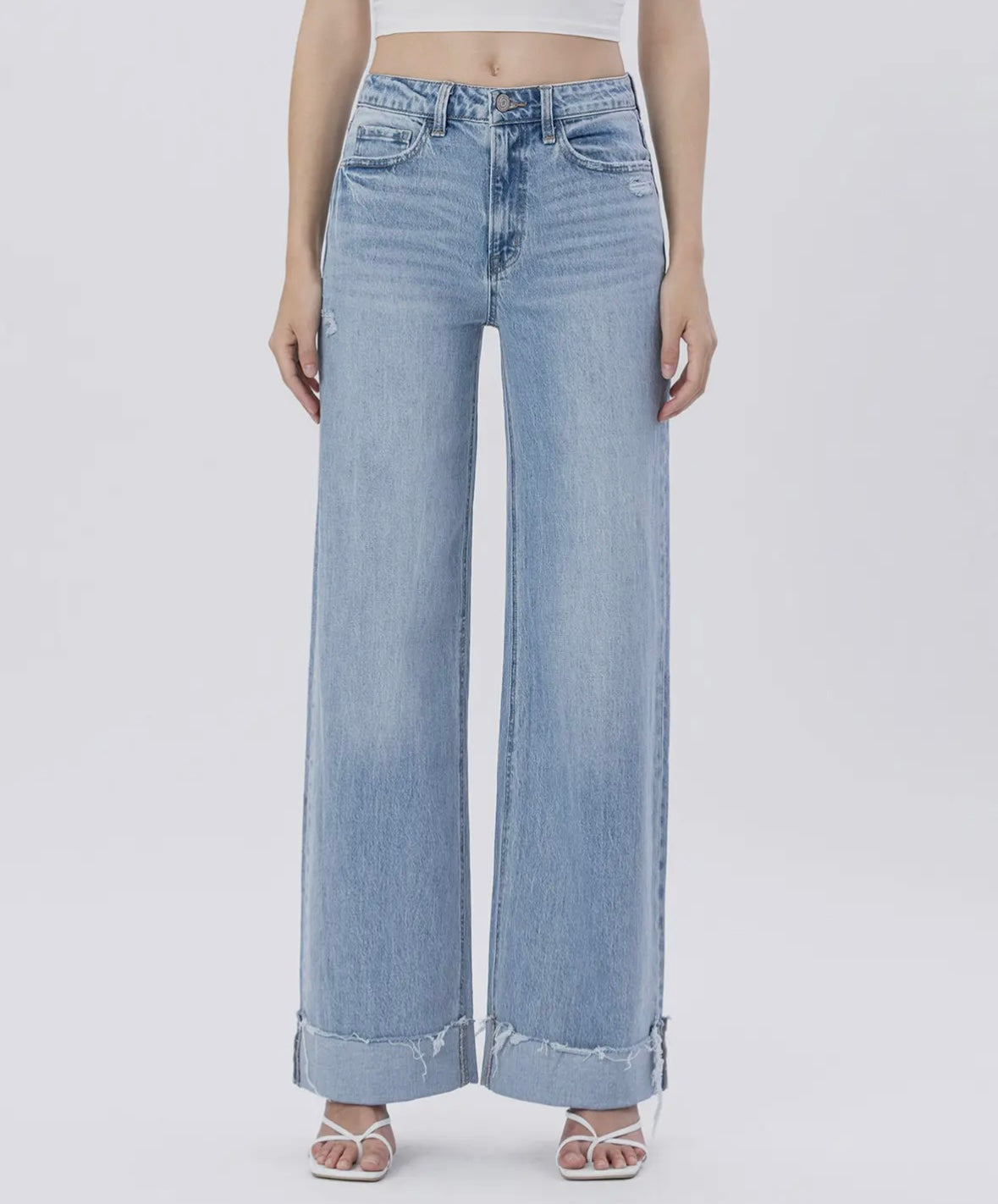 Vervet - super high rise cuffed baggy jeans