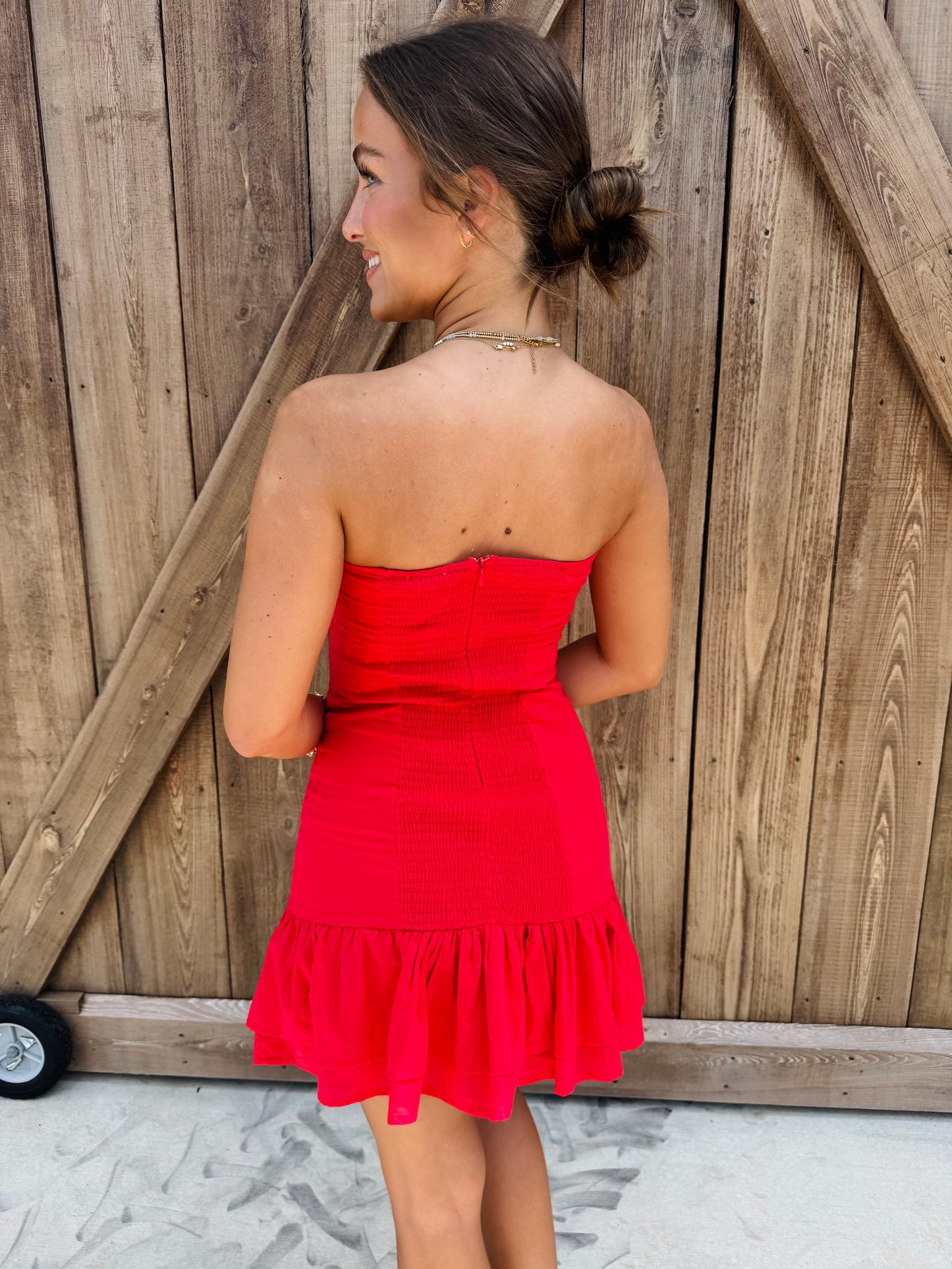 Ruffle hem lace mini