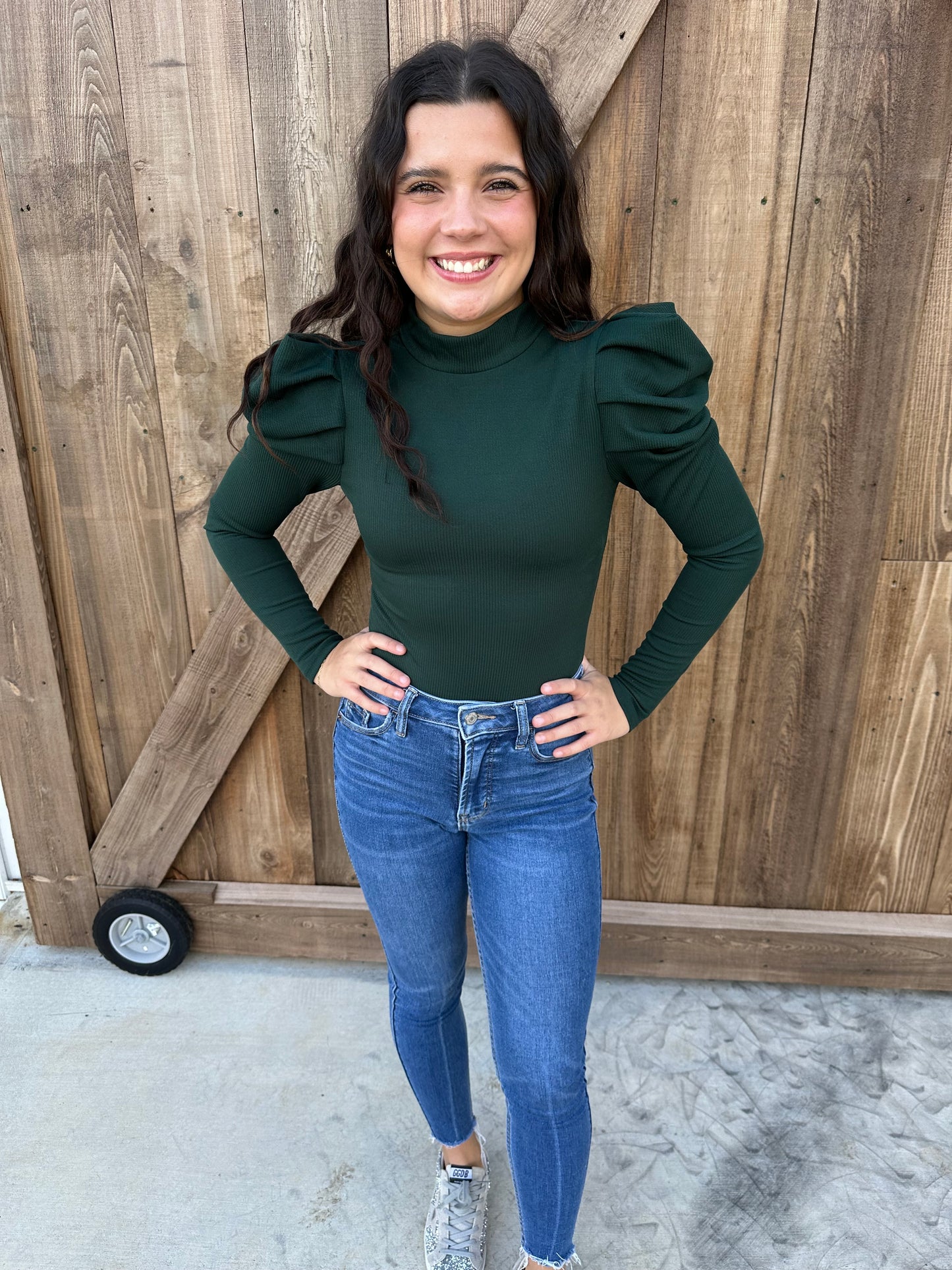 Puff sleeve body suit