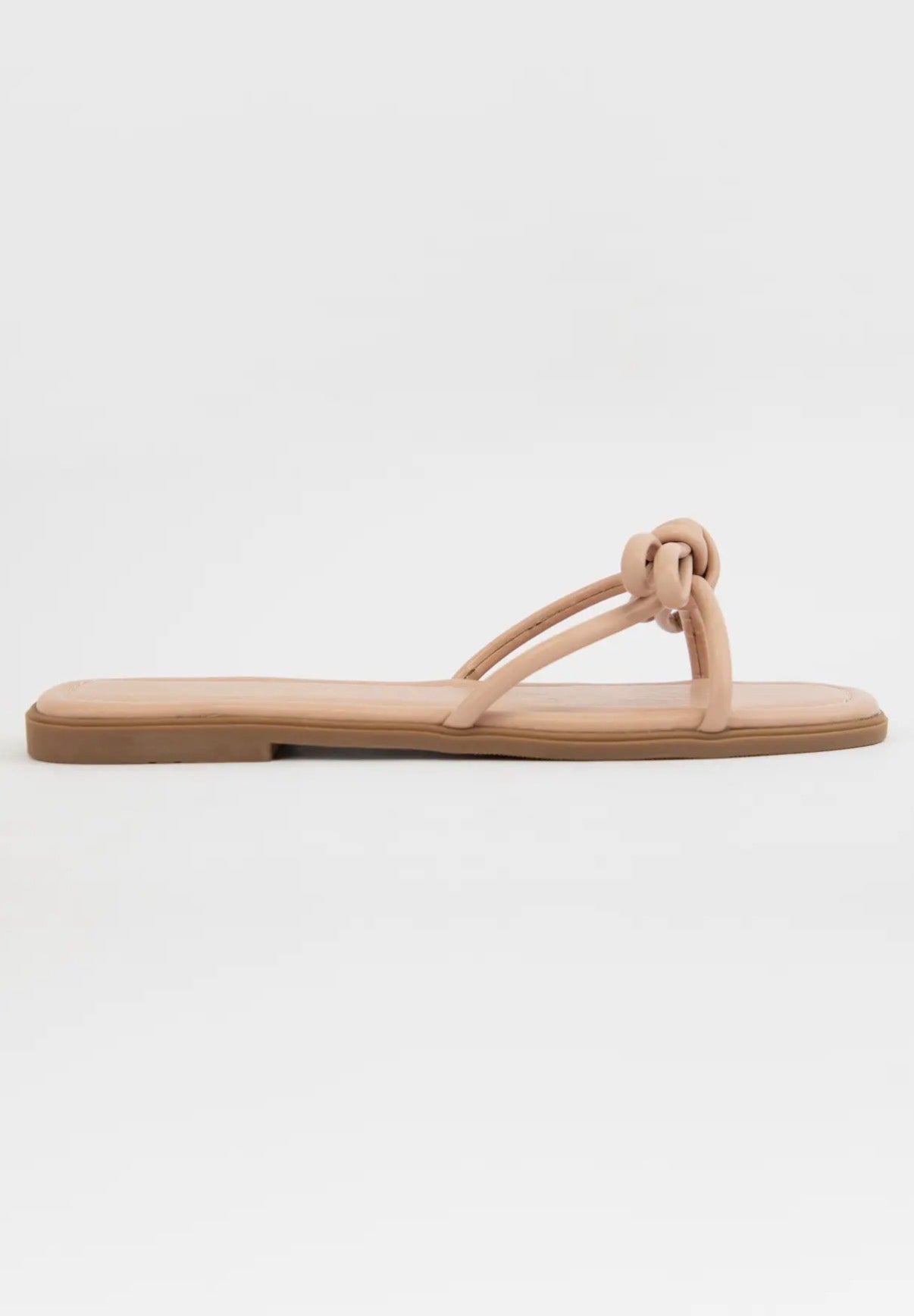 Knotted bow slip on sandal