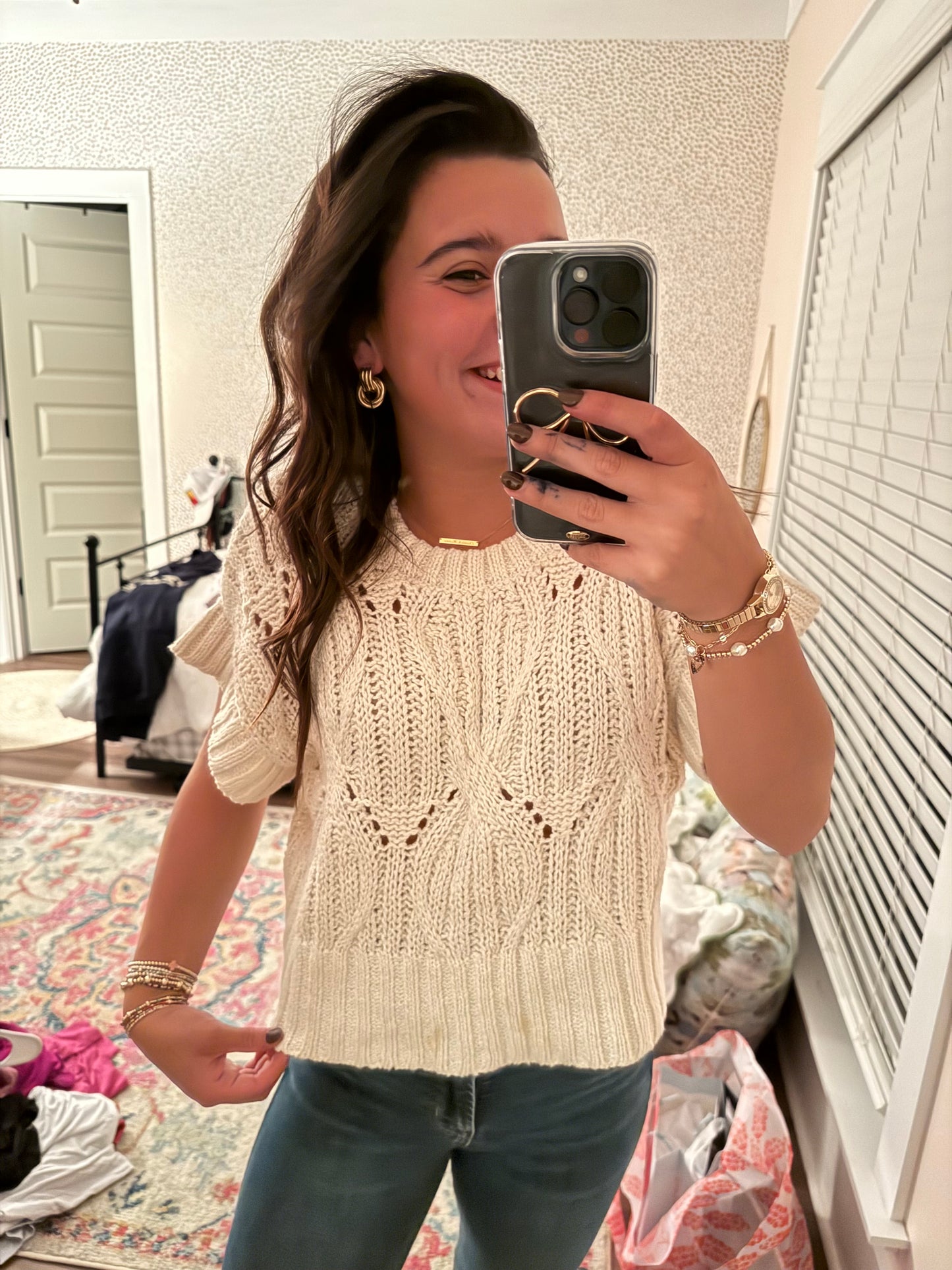 Knit crochet sweater