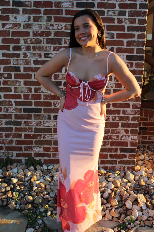 Sleeveless floral maxi