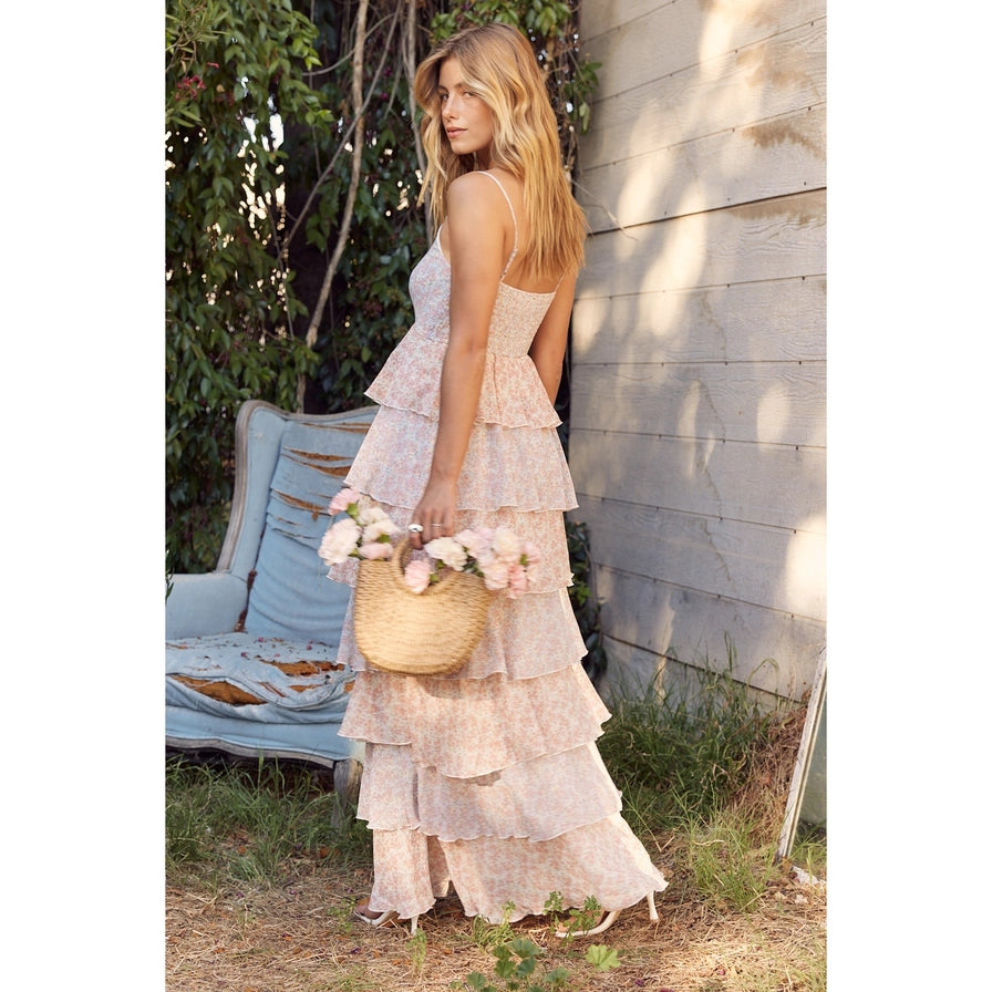 Floral ruffle maxi