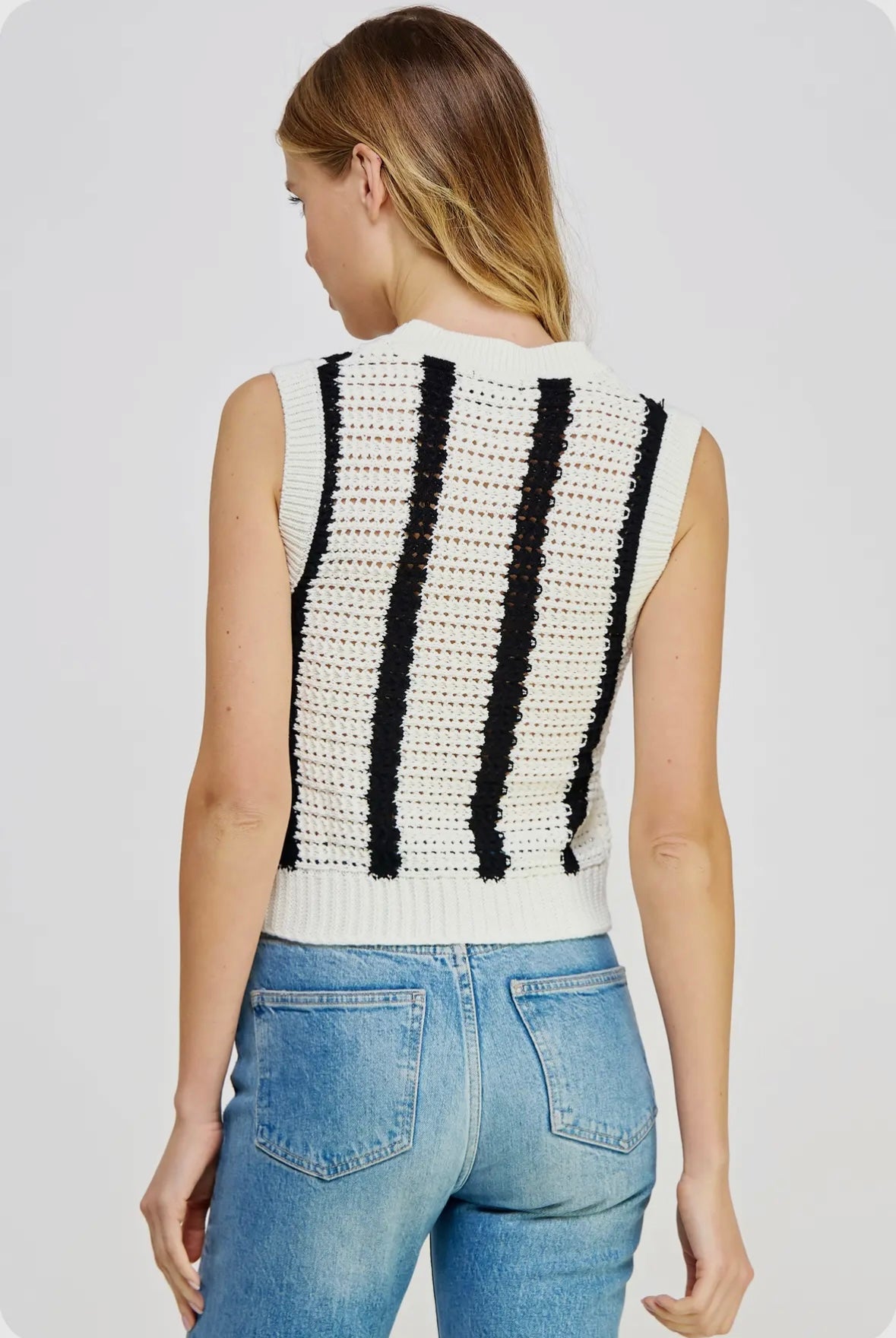 Crochet striped top